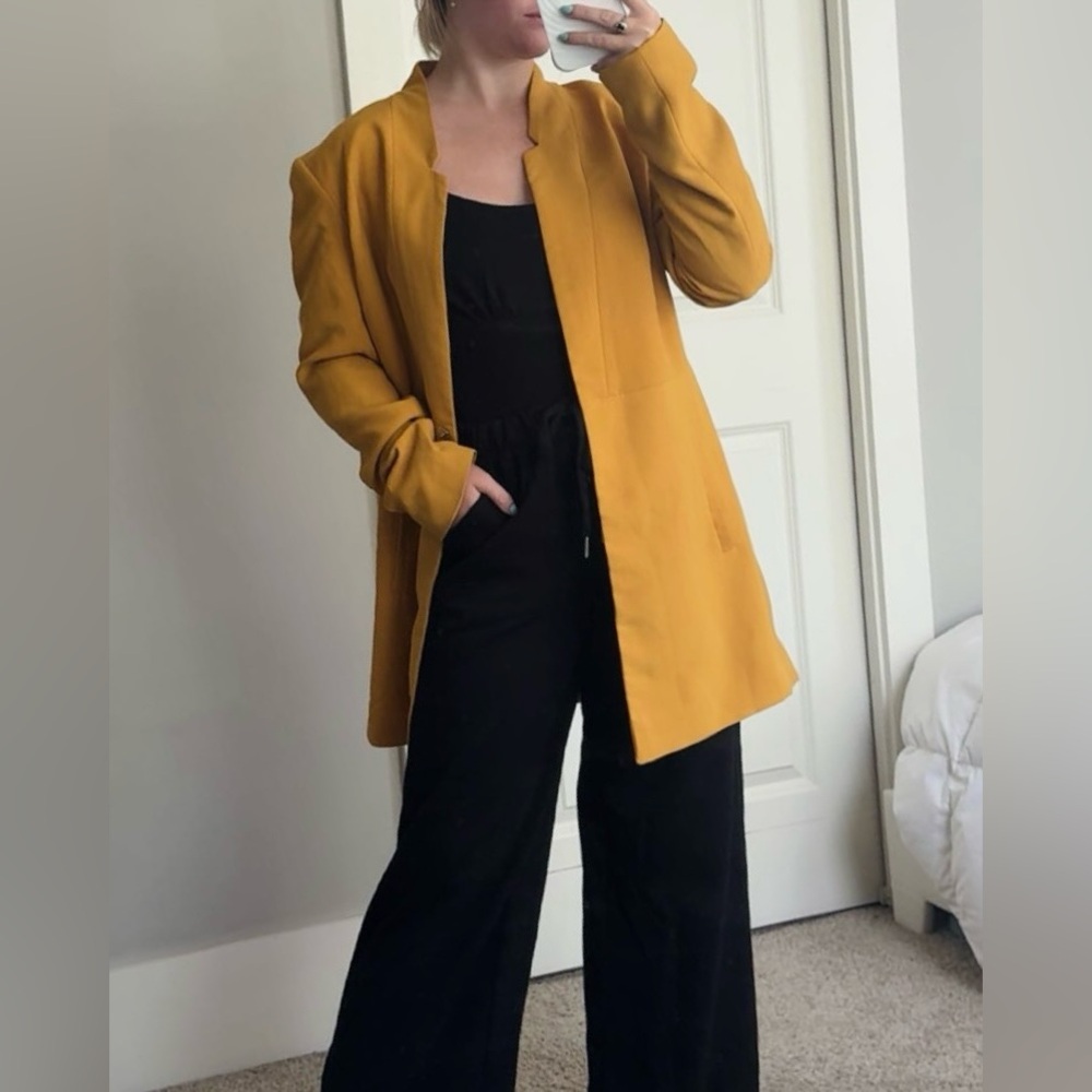 Rachel Zoe Mustard Yellow Blazer Modern Minimalist Design